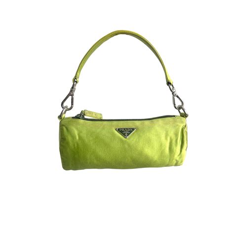 prada vintage lime green bag with gold metal straps prices|Prada bag 2010.